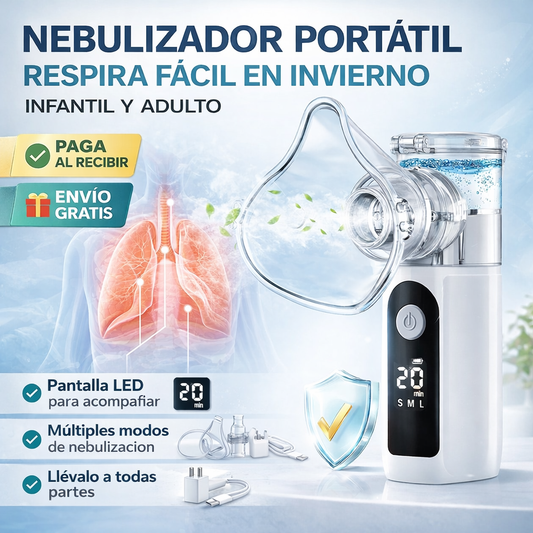 🔥 Hybrise Nebru Nebulizador con 3 mascarillas (bebé, niño y adulto) ⏰ Oferta limitada -75% | Pídelo ahora