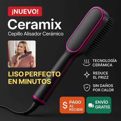 🔥 Ceramix – Cepillo Alisador Cerámico – ¡-60% SOLO HOY!