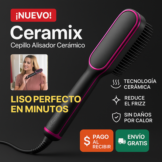 🔥 Ceramix – Cepillo Alisador Cerámico – ¡-60% SOLO HOY!