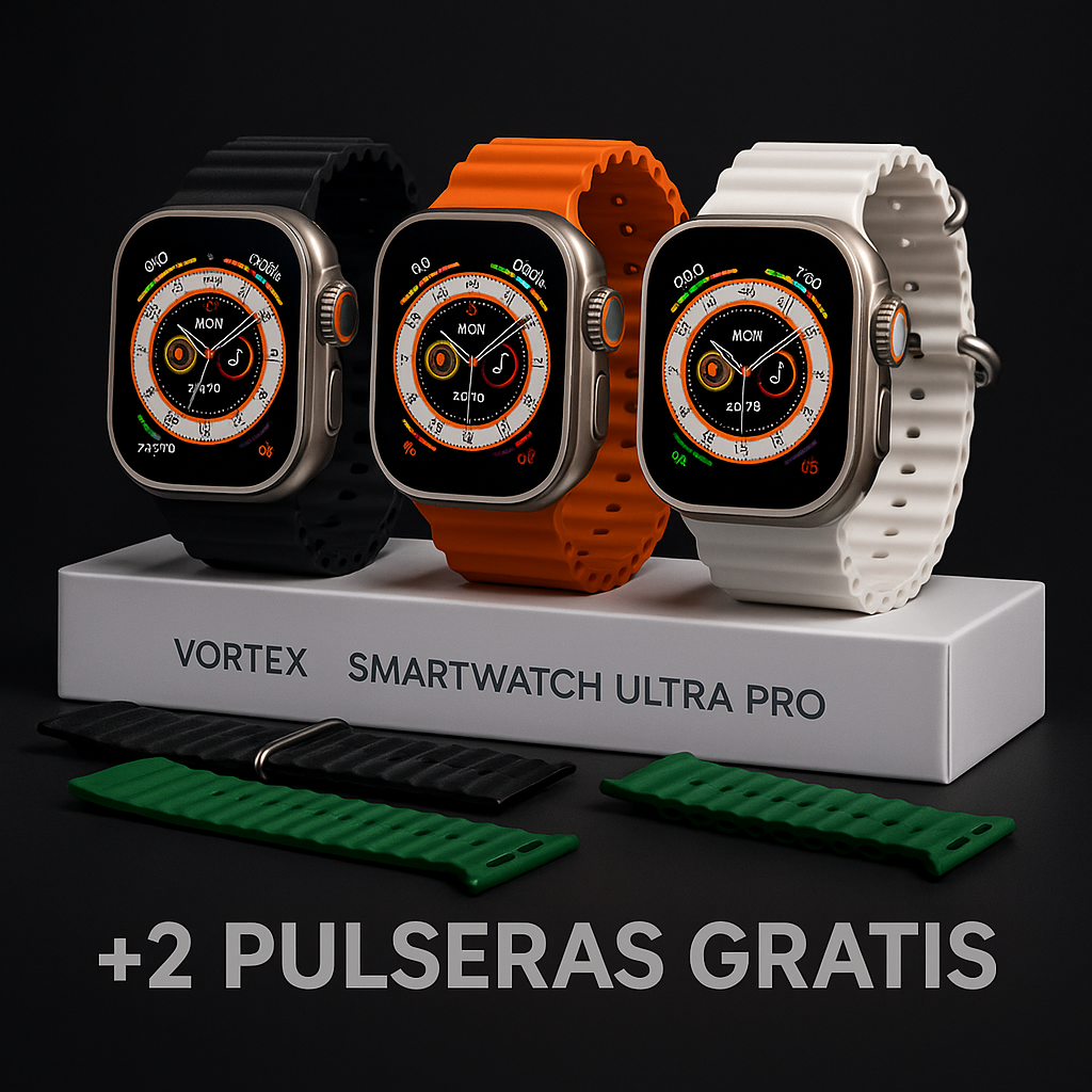 ⌚ Vortex Smartwatch Ultra Pro -60% + 2 Pulseras ¡Solo Hoy